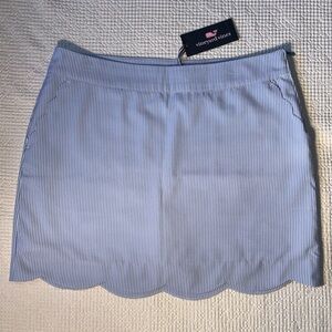 Vineyard Vines Light Blue Striped Seersucker Skort, Size 12, NWT, Tennis, Golf